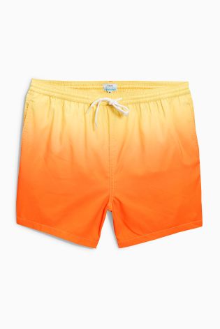 Orange Dip Dye Print Swim Shorts